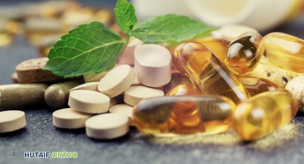 صورة توضيحية للمكملات الغذائية المستخدمة في علاج هشاشة العظام