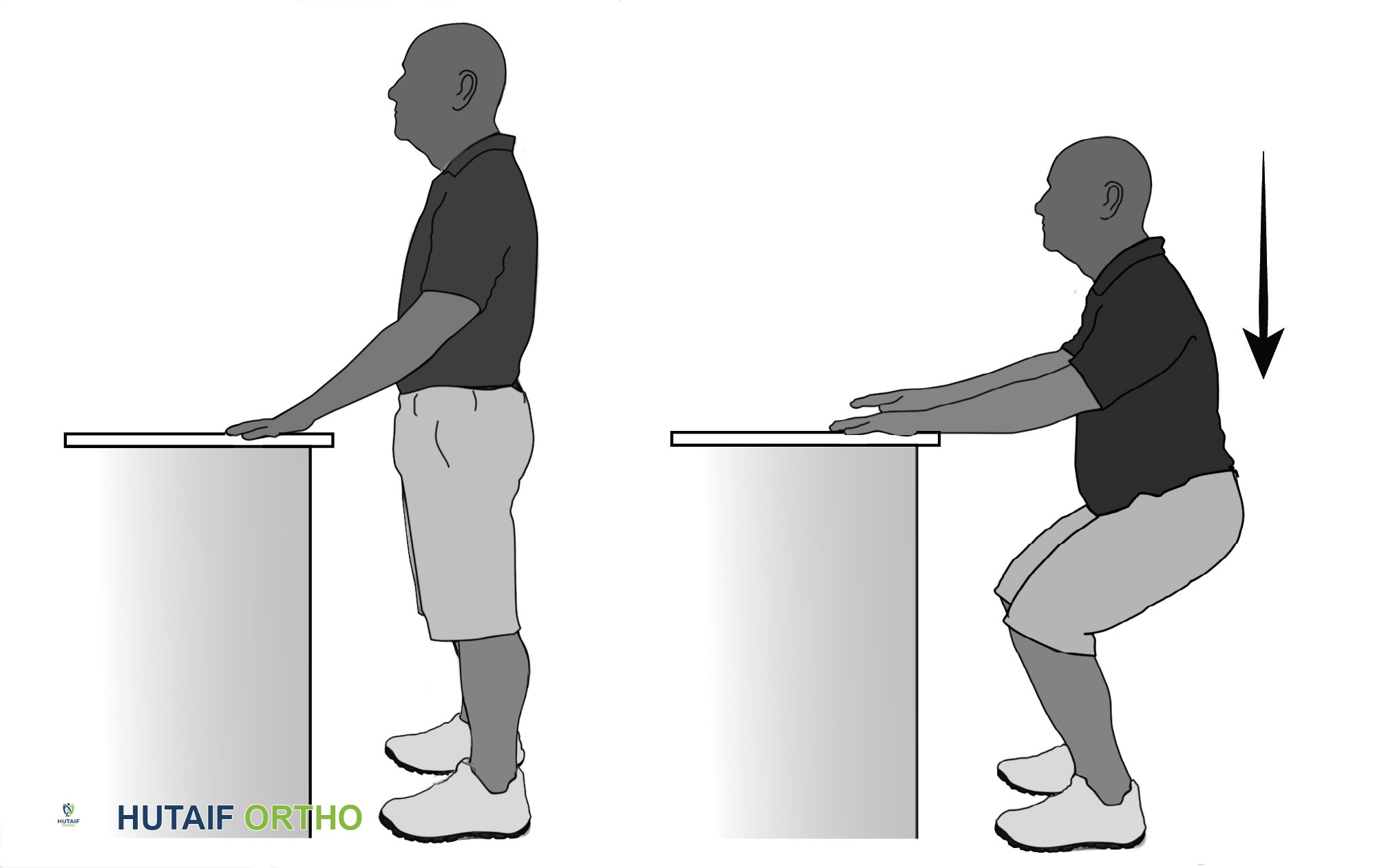 القرفصاء باستخدام منضدة