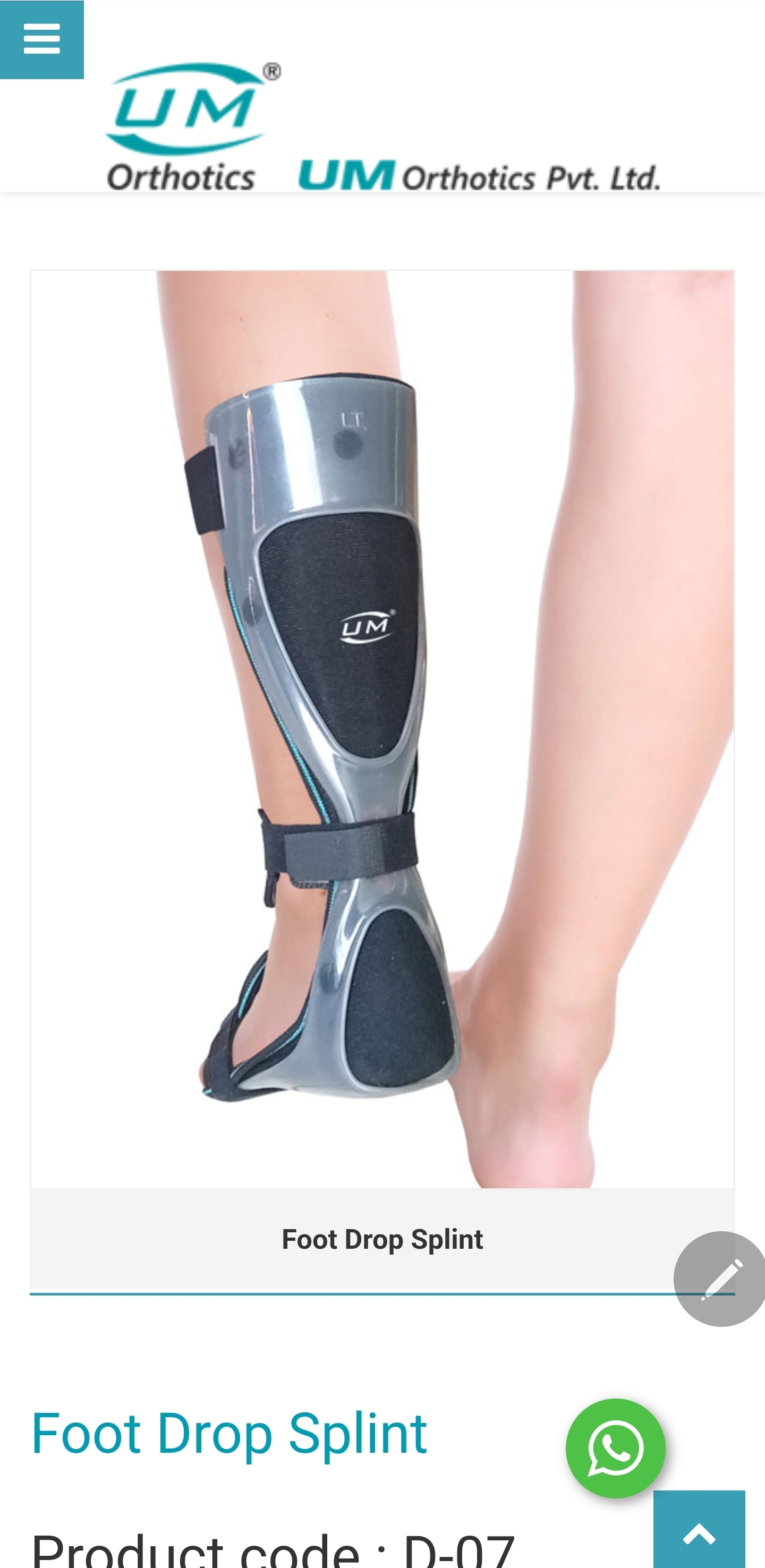 UM Foot Drop SplintModle D-07