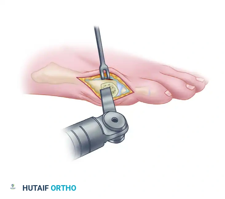 CHEVRON OSTEOTOMY OF THE FIFTH METATARSAL FOR BUNIONETTE DEFORMITY Surgical Diagram