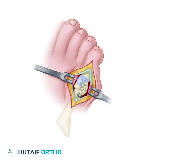 CHEVRON OSTEOTOMY OF THE FIFTH METATARSAL FOR BUNIONETTE DEFORMITY Surgical Diagram