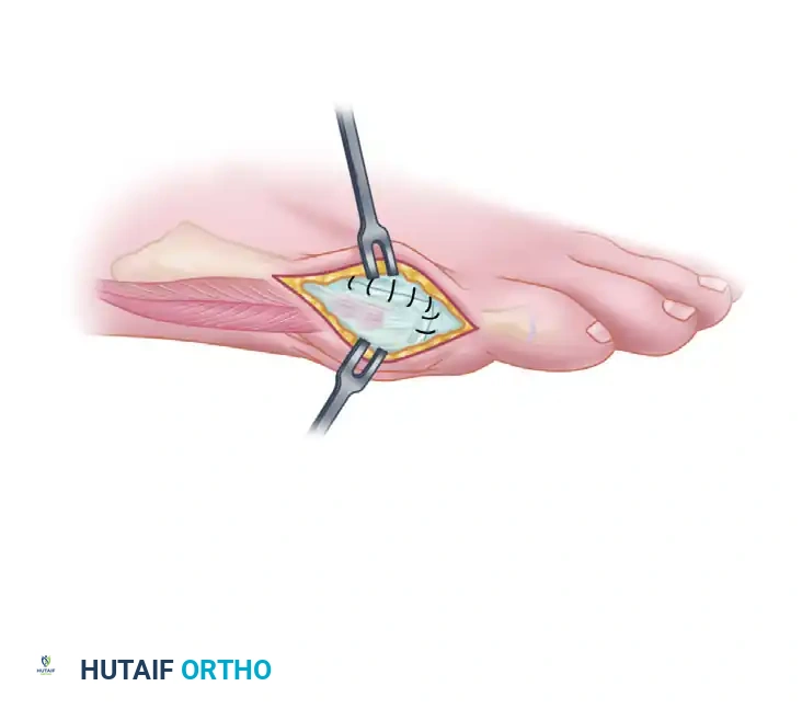 CHEVRON OSTEOTOMY OF THE FIFTH METATARSAL FOR BUNIONETTE DEFORMITY Surgical Diagram
