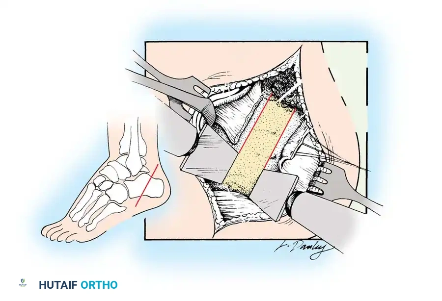 خياطة الوتر بعد الوصول للطول المناسب