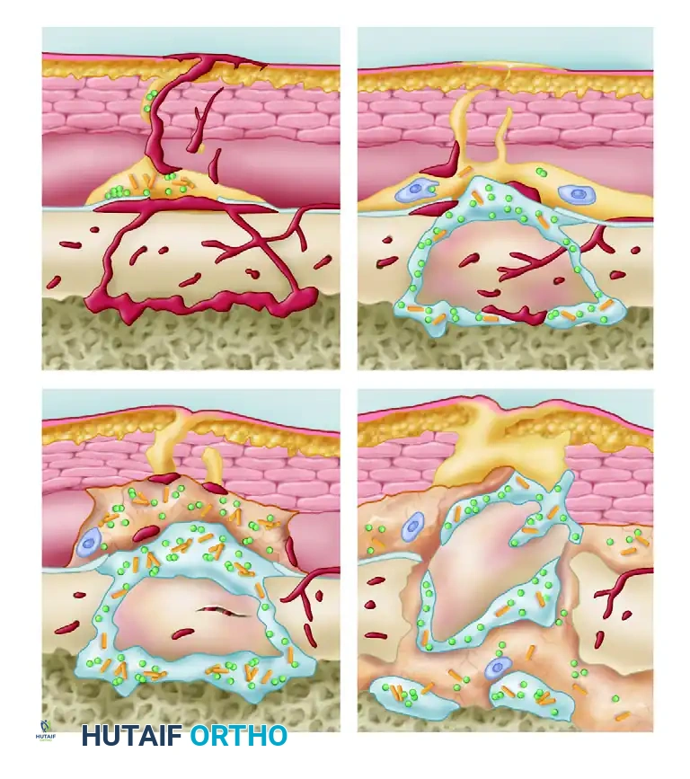 مضاعفات العدوى والتهاب العظم المزمن