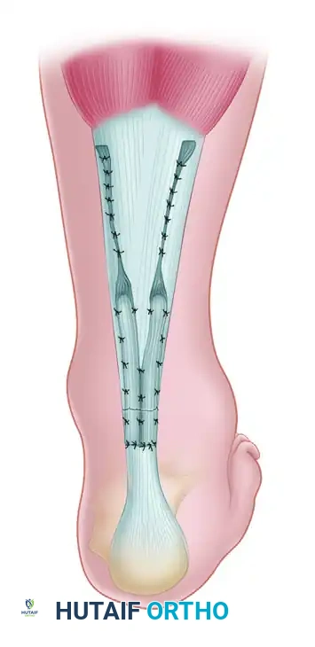OPEN REPAIR OF ACHILLES TENDON RUPTURE Surgical Diagram