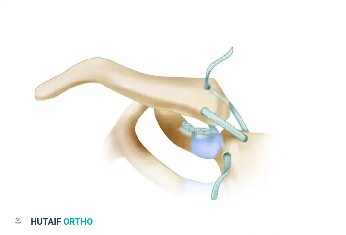 تمرير وتر العضلة شبه الوترية عبر الثقوب بشكل متقاطع