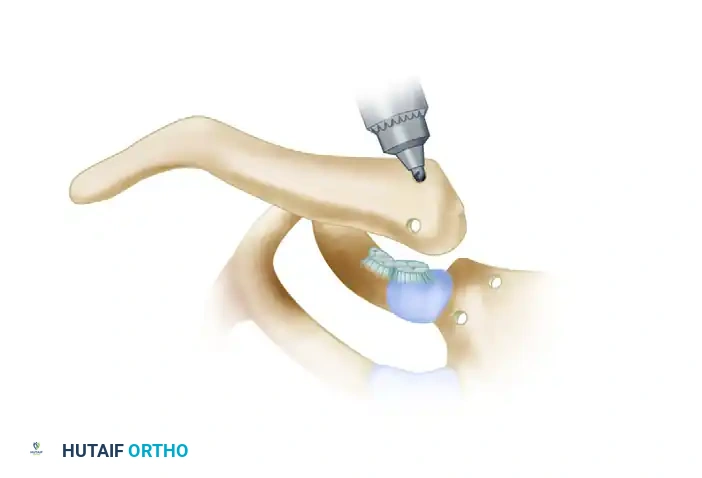 عقد الوتر وتثبيته بخيوط جراحية لضمان استقرار المفصل