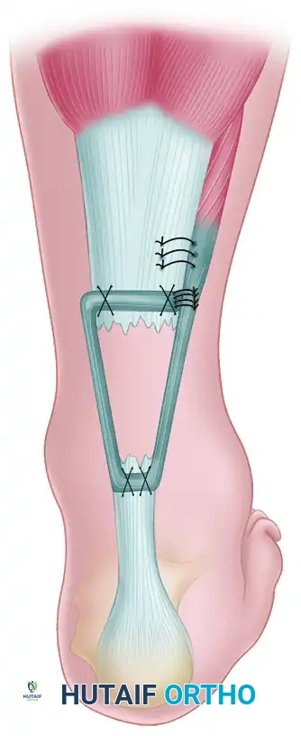 TRANSFER OF THE PERONEUS BREVIS TENDON FOR NEGLECTED RUPTURES OF THE ACHILLES TENDON Surgical Diagram