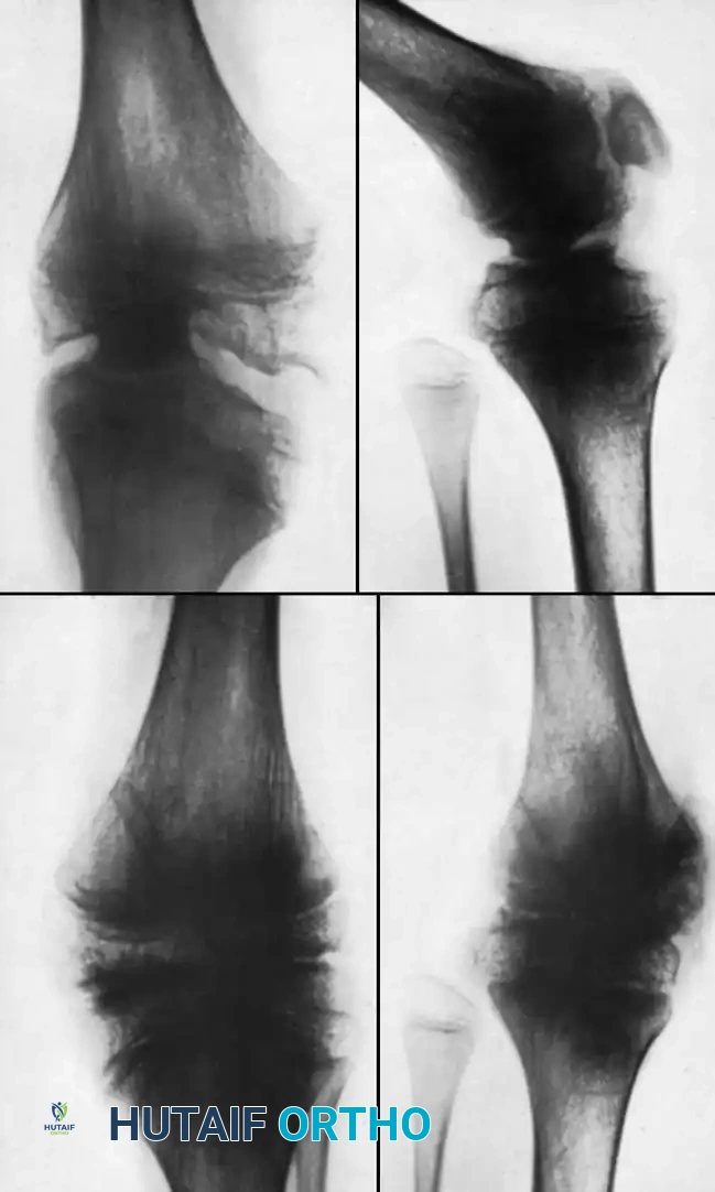 تصلب وتشوه الركبة بعد التهاب المفاصل القيحي وتصحيحها جراحيا