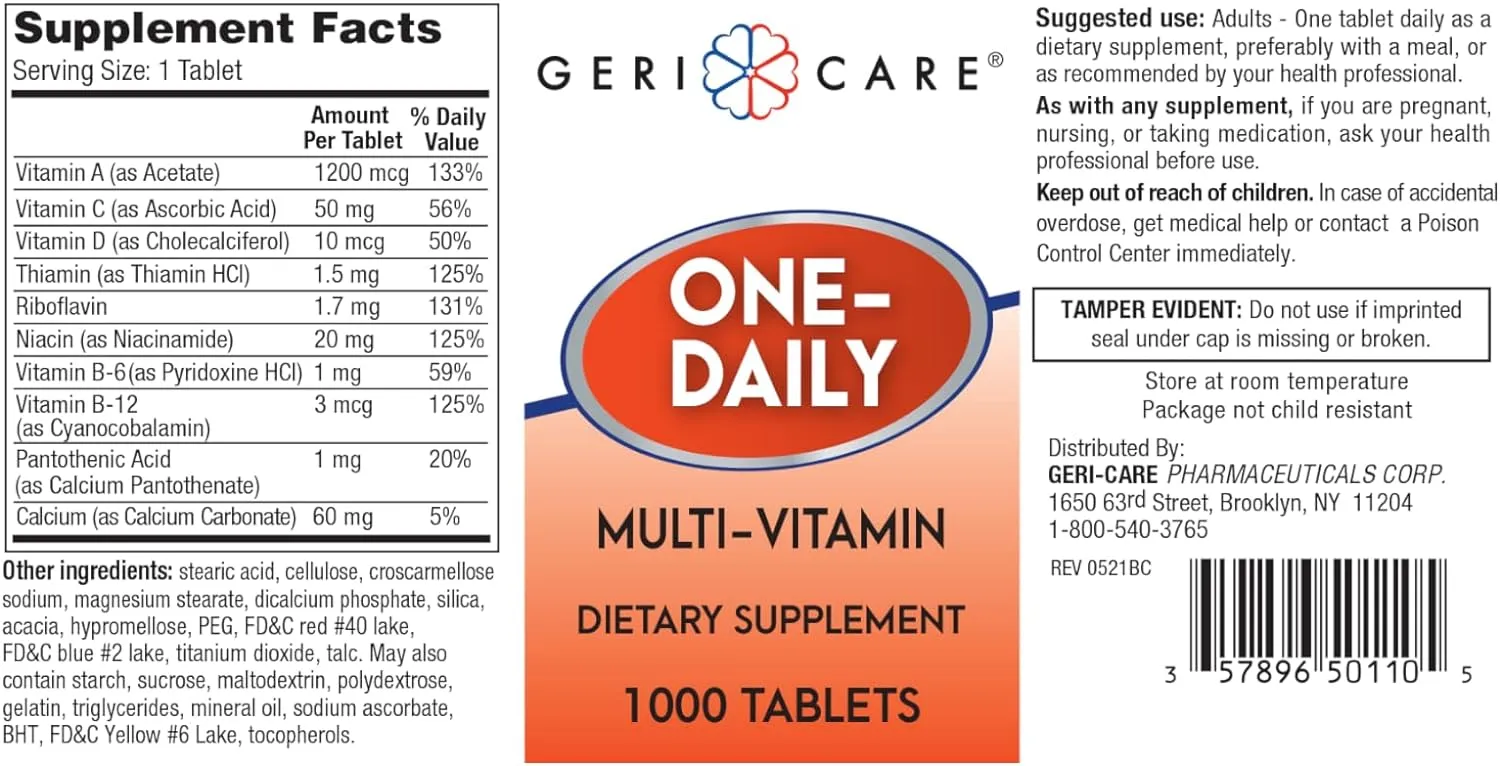Multivitamin with Minerals (e.g., "One Daily" formulation)